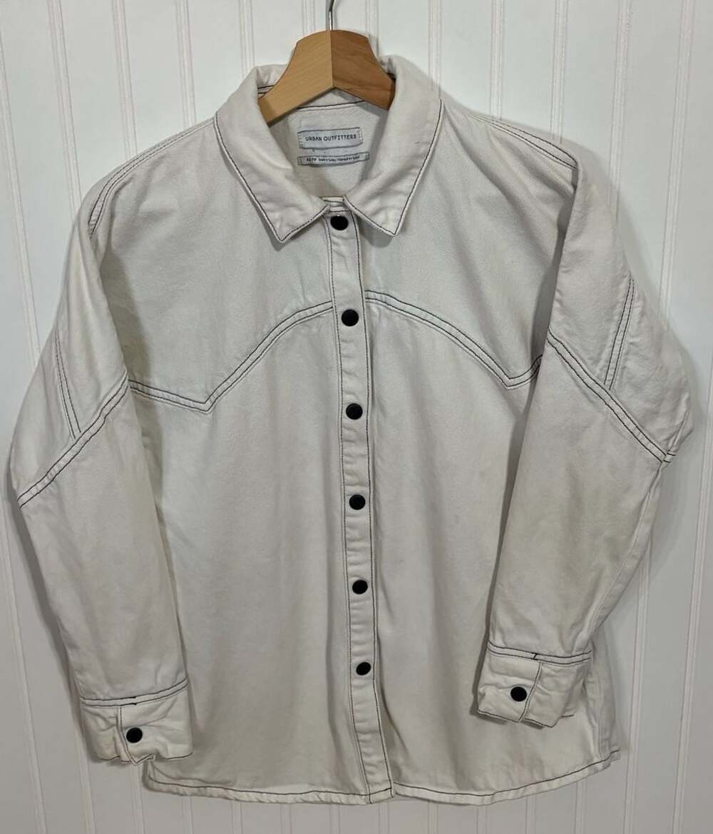 Urban Outfitters Denim Button Down Shirt Size XS Off White